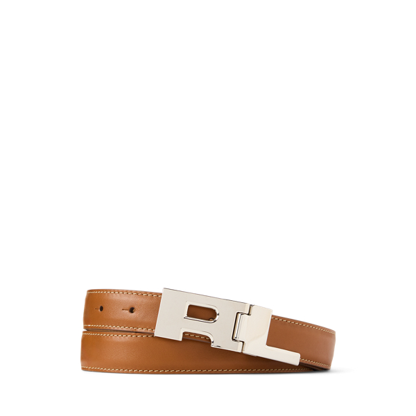 Ralph Lauren Rl Hinge-buckle Calfskin Belt In Brown