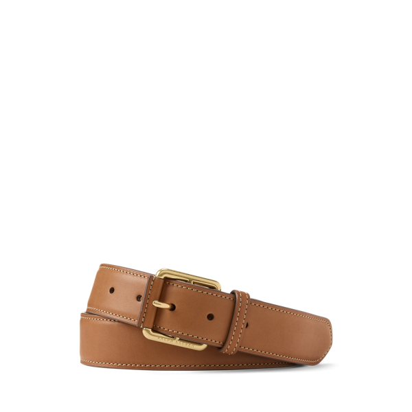 Ralph Lauren Calfskin Roller-buckle Belt In Gold