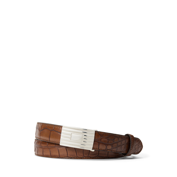 Sterling Silver-Buckle Caiman Belt