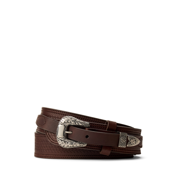 Topstitched Western Leather Belt