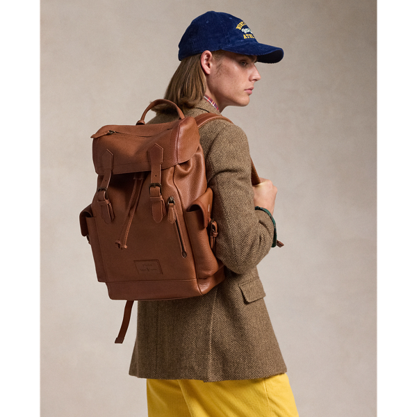 ペブルド レザー バックパック | ラルフ ローレン公式オンラインストア 