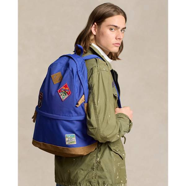 Shop Ralph Lauren Ranger Suede-trim Backpack In Royal Blue