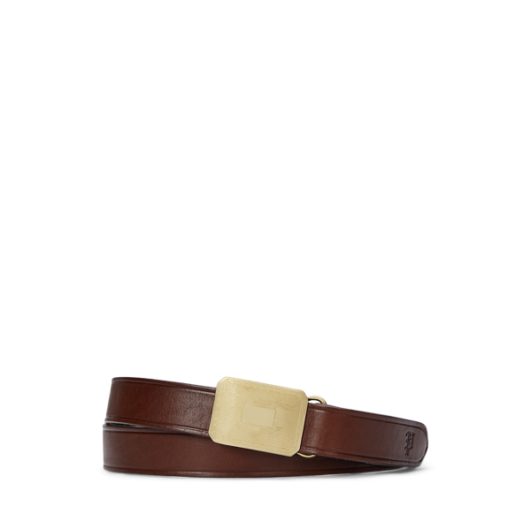 Polo Ralph Lauren Engine-turned Leather Belt In Brown