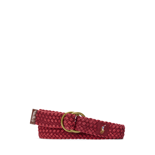 Polo Ralph Lauren Braided Cotton Belt In Red Carpet