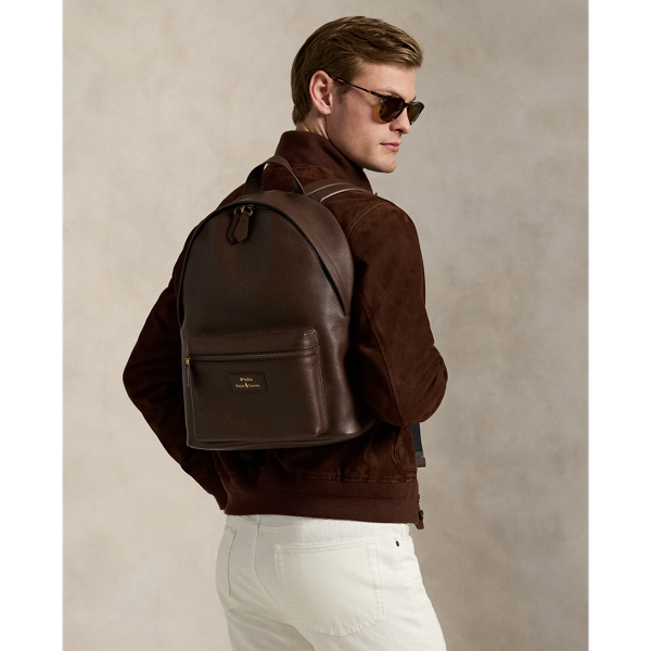 Sac à dos en cuir chagrin - Polo Ralph Lauren - Modalova