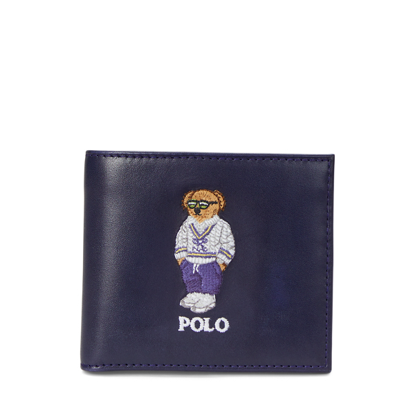Portefeuille brodé en cuir - Polo Ralph Lauren - Modalova