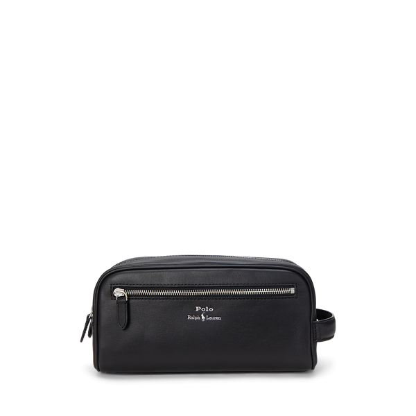 Trousse de voyage en cuir lisse - Polo Ralph Lauren - Modalova