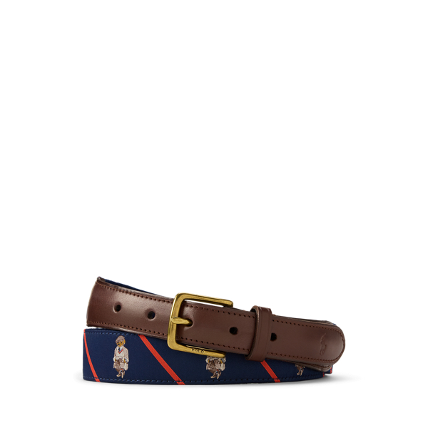 Ceinture Polo Bear bordée de cuir - Polo Ralph Lauren - Modalova