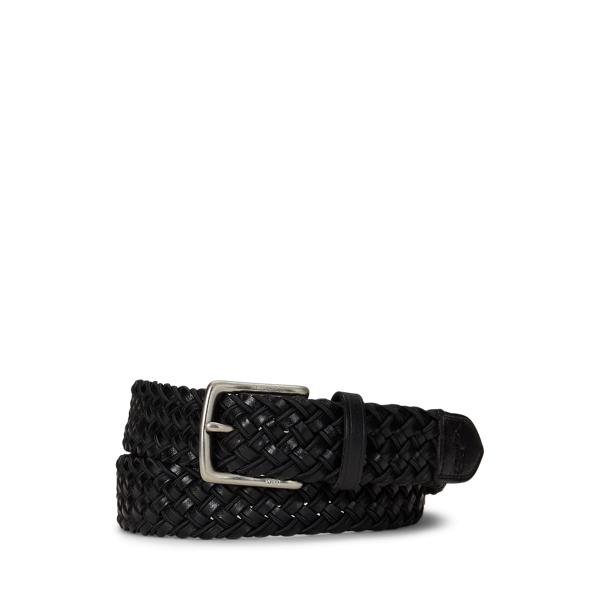 Ralph Lauren Leather & Braided Cord Woven Belt