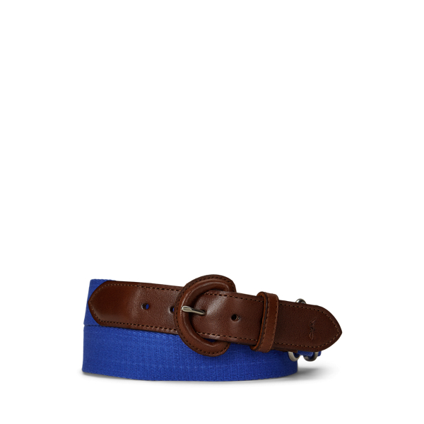 Ralph Lauren Webbed Cotton & Leather Belt