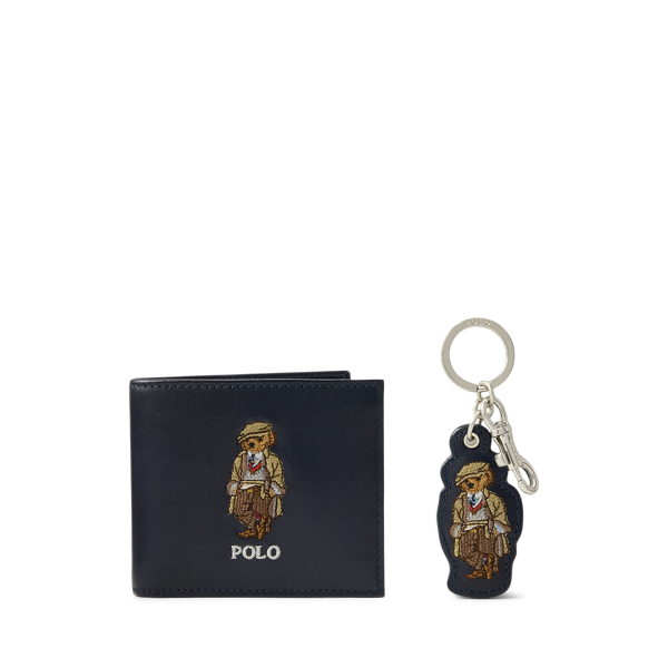 Ralph Lauren Polo Bear Wallet & Key Fob Gift Set In Blue