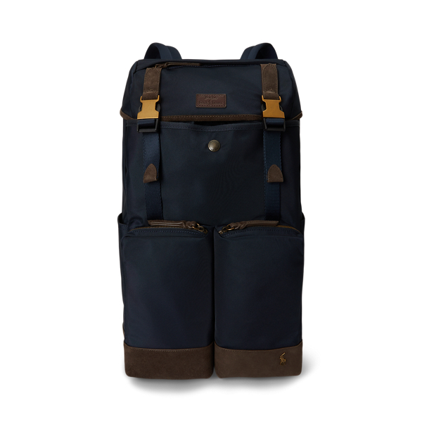 Suede-Trim Backpack