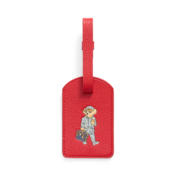 Polo Bear Pebbled Leather Luggage Tag