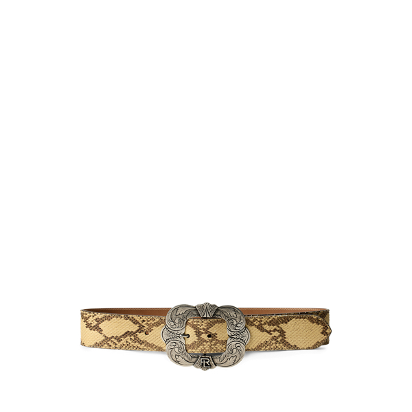 Polo Ralph Lauren Tooled-buckle Ayers Belt In Natural