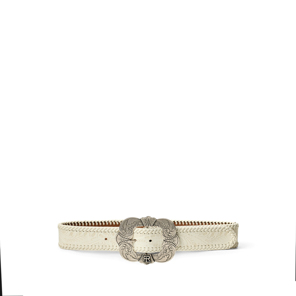 Ceinture à boucle en vachette gaufrée - Collection - Modalova