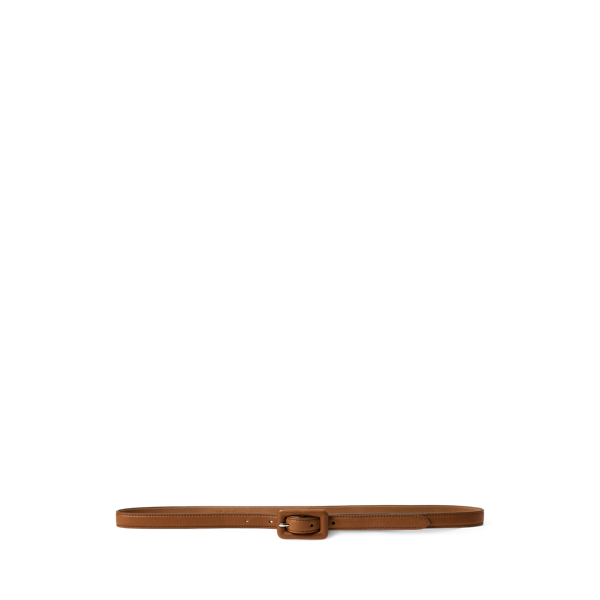Ralph Lauren Trench-buckle Calfskin Skinny Belt In Rl Gold