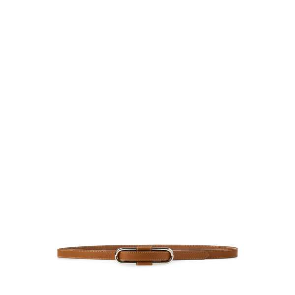 Ceinture fine à boucle ovale en vachette - Collection - Modalova
