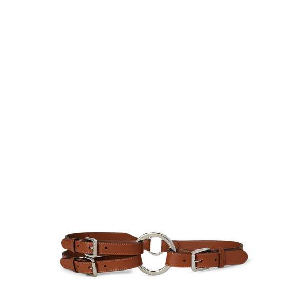 Ralph Lauren Tri-strap O-ring Leather Belt