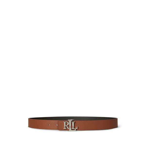 Ralph Lauren Logo Reversible Pebbled Leather Belt