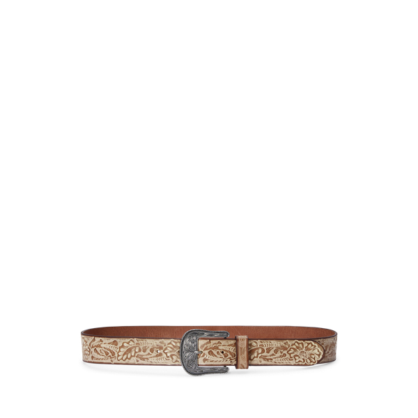 Ceinture en cuir travaillé et tanné - Lauren - Modalova