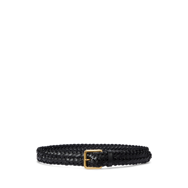 Laurèn Braided Vachetta Leather Belt In Black