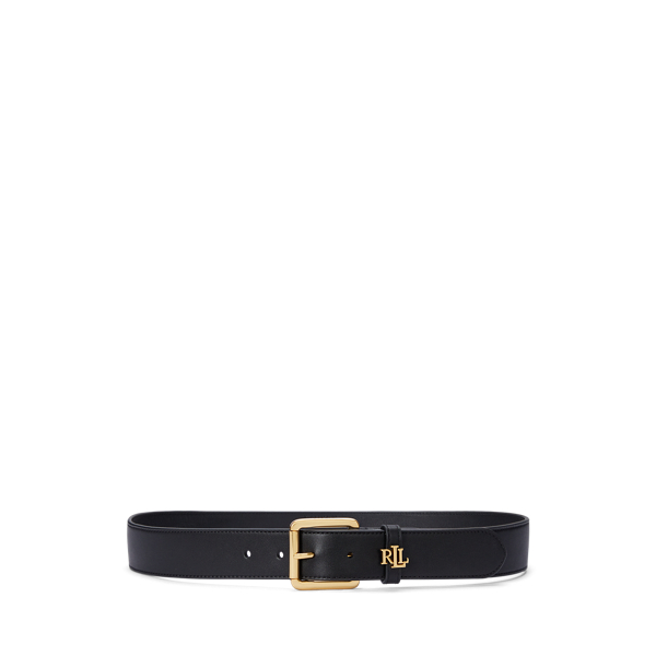 Shop Laurèn Logo-keeper Leather Belt In Black