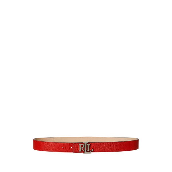 Ralph Lauren Logo Reversible Textured Leather Belt