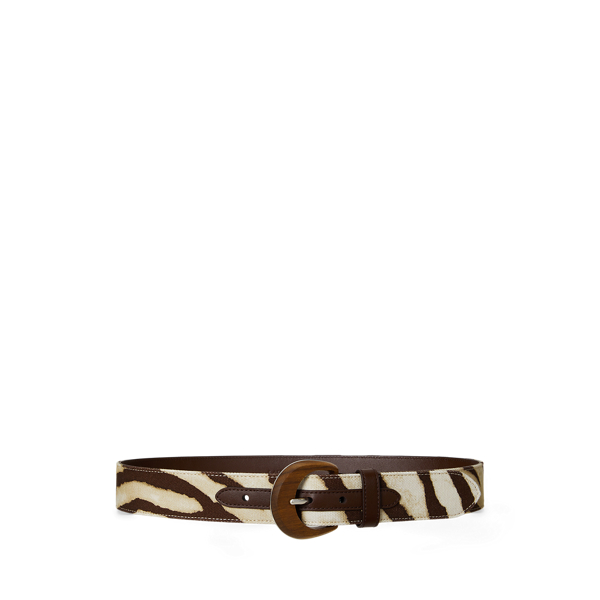 Ceinture large zèbre à boucle en bois - Lauren - Modalova