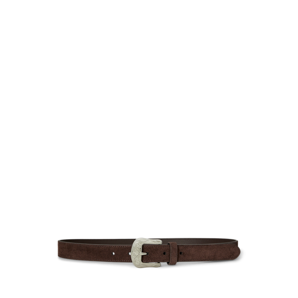Ralph Lauren Tooled-buckle Leather Belt In Black