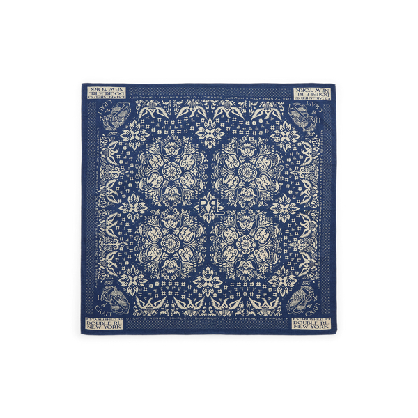 Bandana à motif fleuri en coton indigo - RRL - Modalova