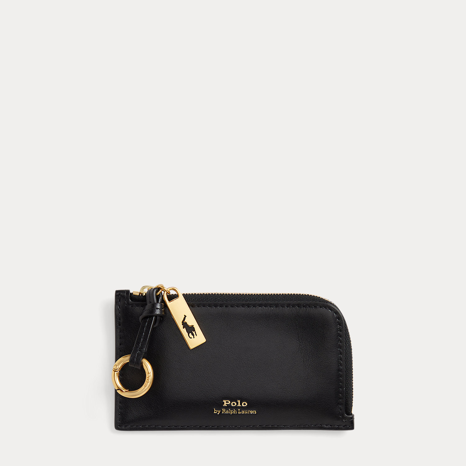 Polo ID Leather Zip Card Case