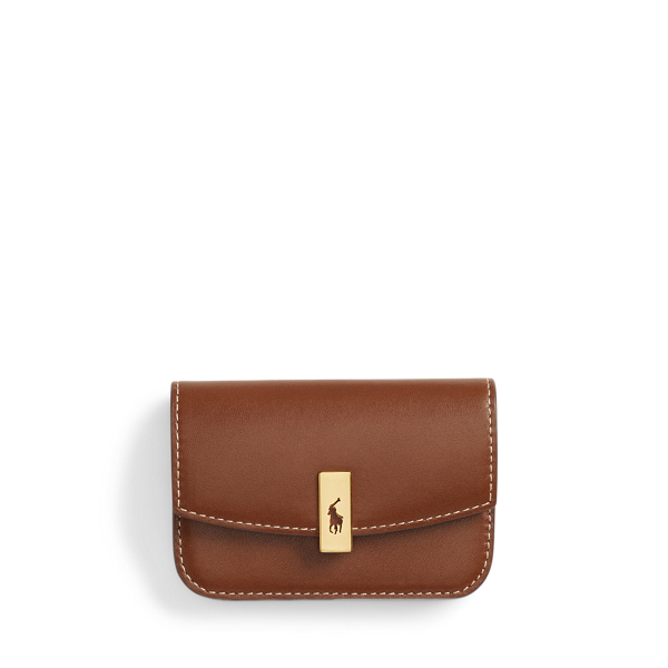Polo ID Leather Fold-Over Card Case