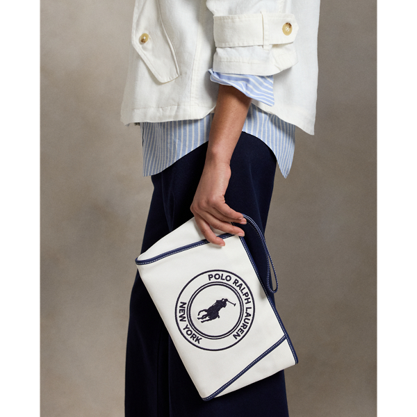 Polo Play Logo Canvas Zip Wallet Pouch