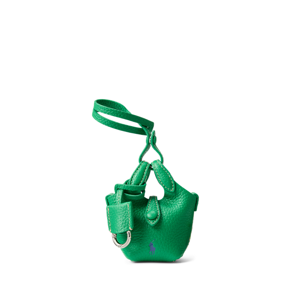 Ralph Lauren Polo Play Leather Bag Charm In Parrot In Green