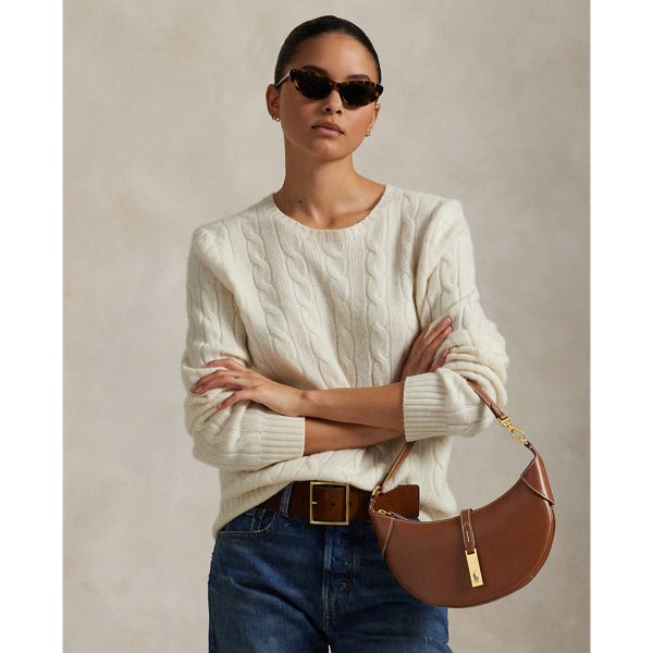 Ralph Lauren Polo Id Calfskin Mini Shoulder Bag In Brown