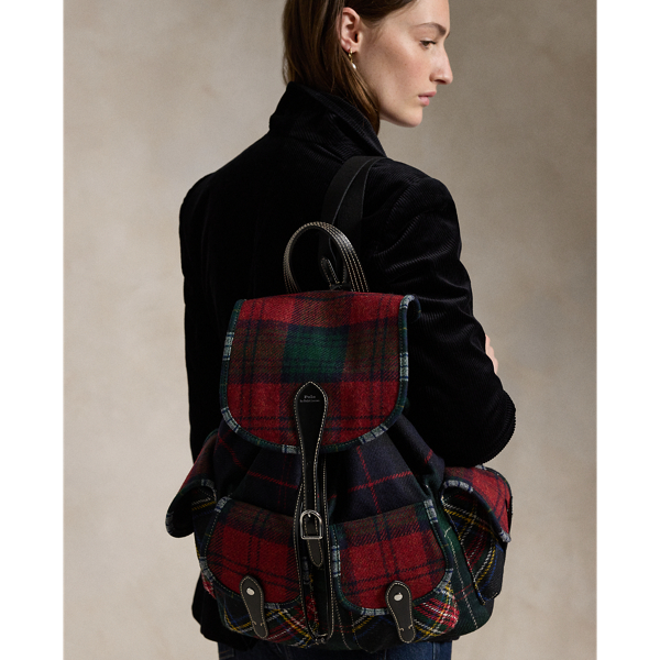 Sac à dos Bellport écossais laine cuir - Polo Ralph Lauren - Modalova