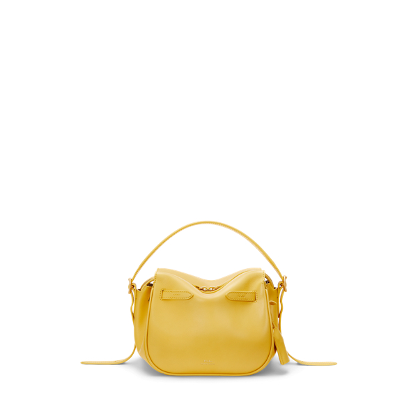 Shop Polo Ralph Lauren Polo Id Leather Mini Satchel In Mustard