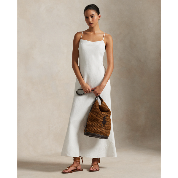 Sac seau Bellport bandoulière en raphia - Polo Ralph Lauren - Modalova