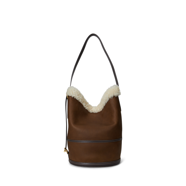 Ralph Lauren Bellport Shearling Sling Bucket Bag