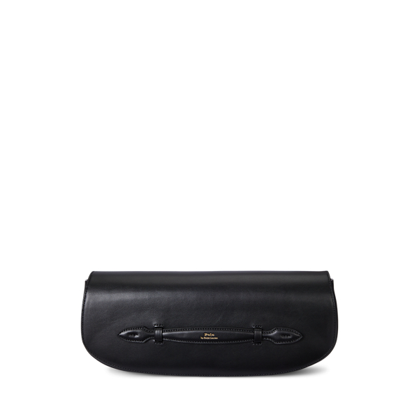 Ralph Lauren Bellport Leather Long-flap Clutch In Black