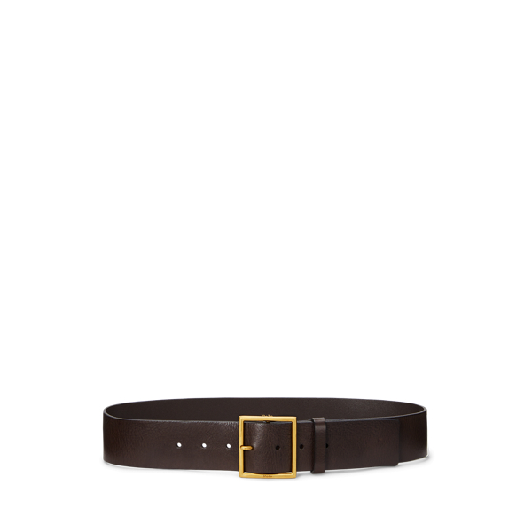 Ceinture large en cuir à boucle carrée - Polo Ralph Lauren - Modalova