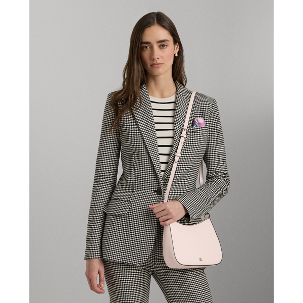 Ralph Lauren Crosshatch Leather Medium Danni Bag In Pink Opal