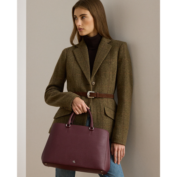 Crosshatch Leather Large Hanna Satchel