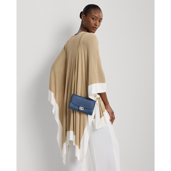 Ralph Lauren Leather Medium Adair Crossbody In Indigo Dusk