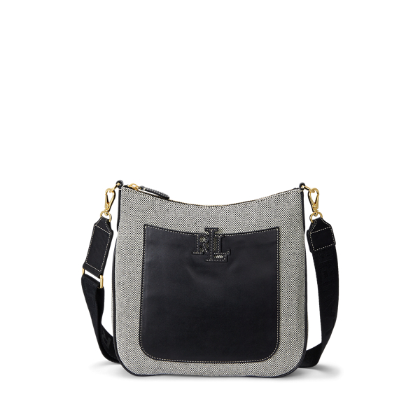 ラルフローレン 星条旗キャンバスxレザー メッセンジャーバッグ