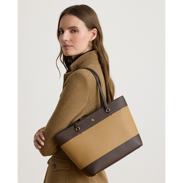 Tote Karly Media in Pelle a Righe - Ralph Lauren