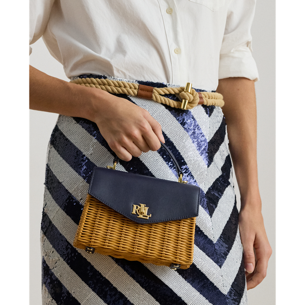 Ralph Lauren Rattan & Leather Small Farrah Satchel
