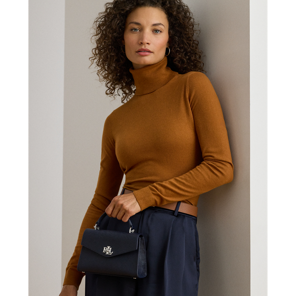 Textured Leather Small Farrah Satchel