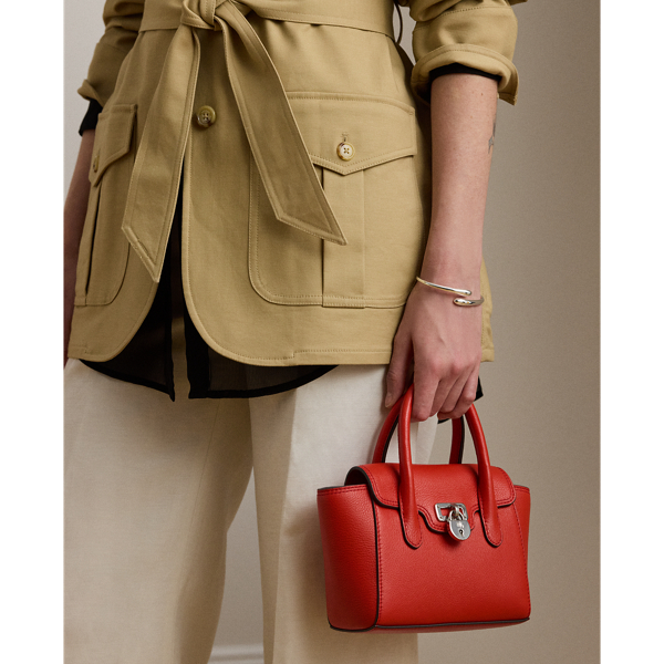Ralph Lauren Pebbled Leather Small Tanner Satchel