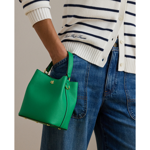 Ralph Lauren Crosshatch Small Reese Bucket Bag